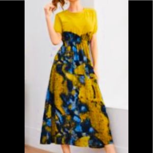 Tie Dye Contrast panel dress